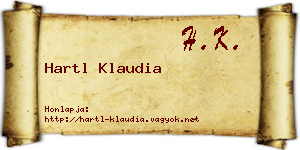 Hartl Klaudia névjegykártya